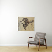 “Steigerend Paard” Westerse Kunst van Will James Wandkleed (In Situ (horizontaal))