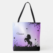Steigerend zwart paard tote bag (Voorkant)