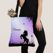 Steigerend zwart paard tote bag (Dichtbij)
