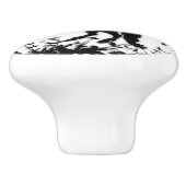 Steigerende zwarte hengst keramische knop (Zijkant)