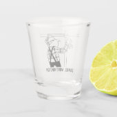 Steigers & steigers Cartoon. Personaliseren. Shot Glas (Achterkant)