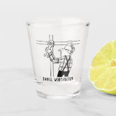 Steigers & steigers Cartoon. Personaliseren. Shot Glas (Voorkant)