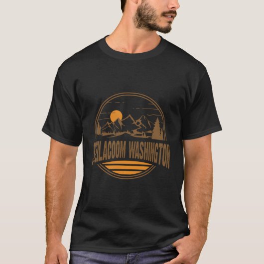 Steilacoom Washington Mountain Print T-shirt (Voorkant)