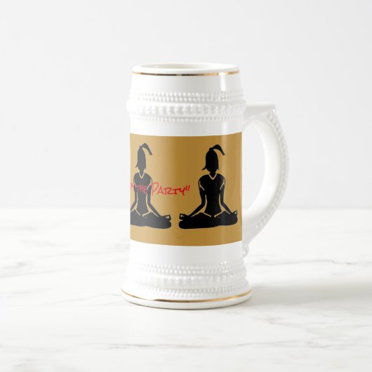 Stein - Beer Yoga Stein "Geniet van de Partij" Bierpul (Voorkant rechts)