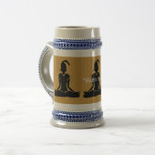 Stein-Beer Yoga Stein w/Gold en Blue Bierpul (Voorkant links)