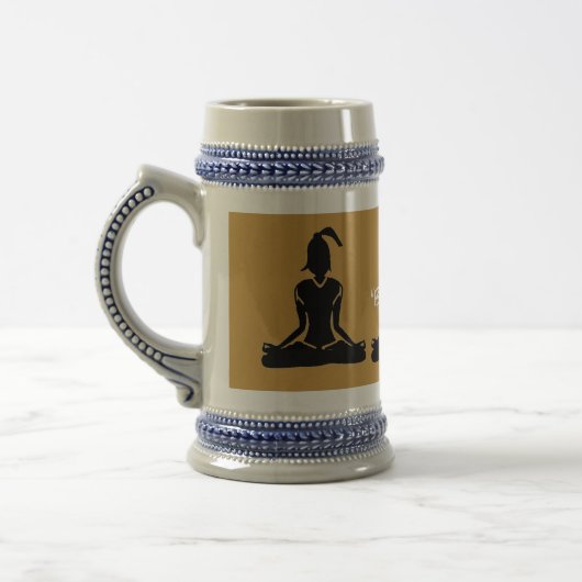 Stein-Beer Yoga Stein w/Gold en Blue Bierpul (Links)