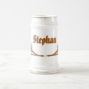 Stein - Bladerige Haakjes en Naam Bierpul