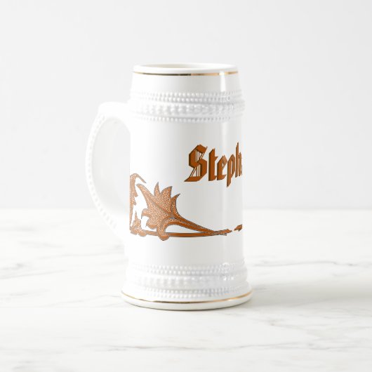 Stein - Leafy Brackets en naam Bierpul (Voorkant links)