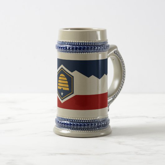 Stein mok met vlag van Utah, VS (Voorkant rechts)