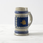 Stein Mug with Flag of Quebec City, Canada Bierpul (Voorkant rechts)