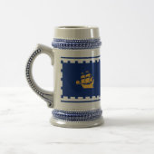 Stein Mug with Flag of Quebec City, Canada Bierpul (Links)