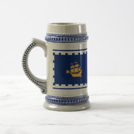 Stein Mug with Flag of Quebec City, Canada Bierpul
