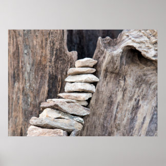 Stein und Holz (vertikal) Poster