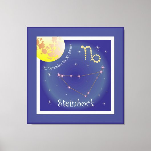 Steinbock 22. Dezember bis 20. Januar Leinwand Canvas Afdruk (Voorkant)