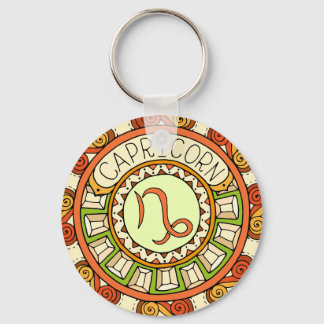 Steinbock Capricorn Sternzeichen farbiges Mandala Sleutelhanger