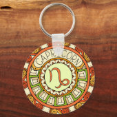 Steinbock Capricorn Sternzeichen farbiges Mandala Sleutelhanger (Voorkant)