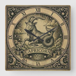 Steinbok Vintage Zodiakus Wandklok