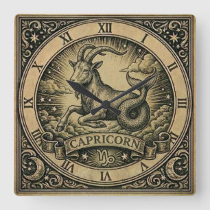 Steinbok Vintage Zodiakus Wandklok