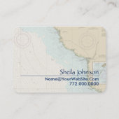 Steinhatchee FL Boating Nautical Chart Blauwe Tan Visitekaartje (Achterkant)