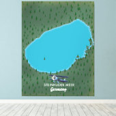 Steinhuder Meer Germany-kaart Canvas Afdruk (Insitu (Houten vloer))