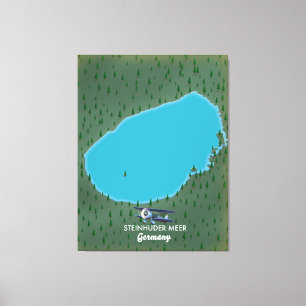 Steinhuder Meer Germany-kaart Canvas Afdruk