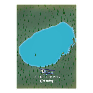 Steinhuder Meer Germany-kaart Foto Afdruk