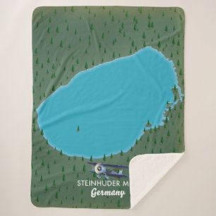 Steinhuder Meer Germany kaart Plaque Sherpa Deken