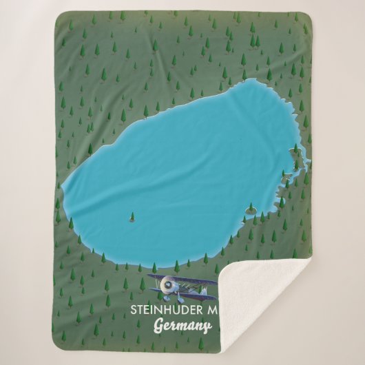 Steinhuder Meer Germany kaart Plaque Sherpa Deken (Voorkant)