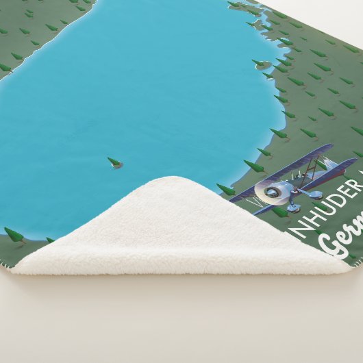 Steinhuder Meer Germany kaart Plaque Sherpa Deken (3/4)