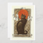 Steinlein's Cat - Art Nouveau Feestdagenkaart (Voorkant / Achterkant)