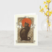 Steinlein's Cat - Art Nouveau Kaart (Gele Bloem)