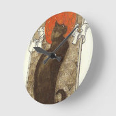 Steinlein's Cat - Art Nouveau Ronde Klok (Hoek)