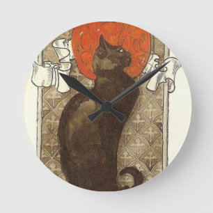 Steinlein's Cat - Art Nouveau Ronde Klok