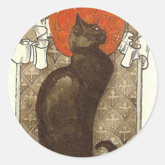 Steinlein's Cat - Art Nouveau Ronde Sticker (Voorkant)