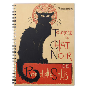 Steinlen Art Nouveau Chic Zwarte Kat Vintage Print Notitieboek