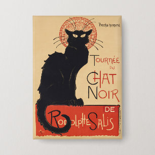 Steinlen Art Nouveau Stijl Zwarte Kat Vintage Prin Button