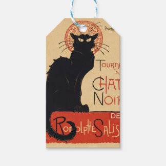 Steinlen Art Nouveau Stijl Zwarte Kat Vintage Prin Cadeaulabel