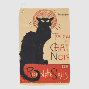 Steinlen Art Nouveau Stijl Zwarte Kat Vintage Prin Golfhanddoek