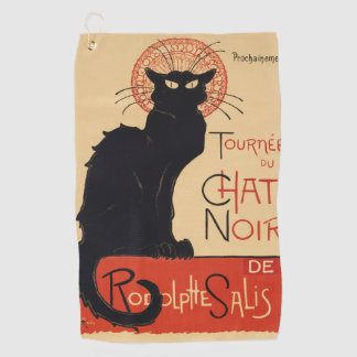Steinlen Art Nouveau Stijl Zwarte Kat Vintage Prin Golfhanddoek