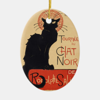 Steinlen Art Nouveau Stijl Zwarte Kat Vintage Prin Keramisch Ornament