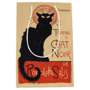 Steinlen Art Nouveau Stijl Zwarte Kat Vintage Prin Medium Cadeauzakje