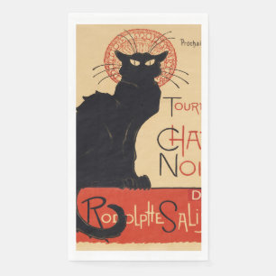 Steinlen Art Nouveau Stijl Zwarte Kat Vintage Prin Servet