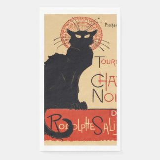 Steinlen Art Nouveau Stijl Zwarte Kat Vintage Prin Servet