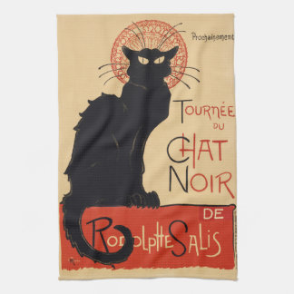 Steinlen Art Nouveau Stijl Zwarte Kat Vintage Prin Theedoek