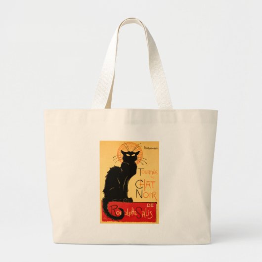 Steinlen Black Cat Classic Artwork Grote Tote Bag (Voorkant)