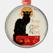 Steinlen Black Cat Classic Artwork Metalen Ornament (Voorkant)