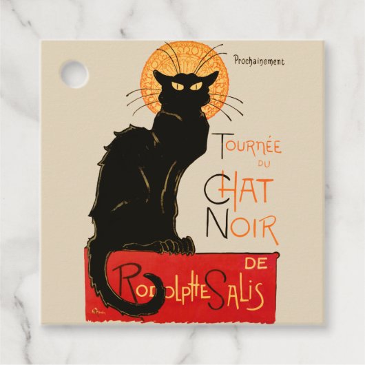 Steinlen Black Cat Classic Frans kunstwerk Bedankjes Labels (Voorkant)
