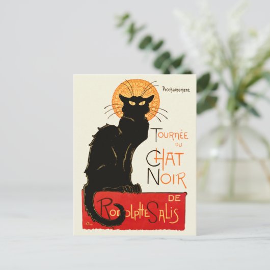 Steinlen Black Cat Classic Frans kunstwerk Briefkaart (Staand voorkant)