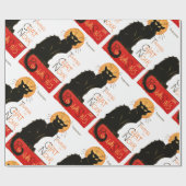 Steinlen Black Cat Classic Frans kunstwerk Cadeaupapier (Vlak)