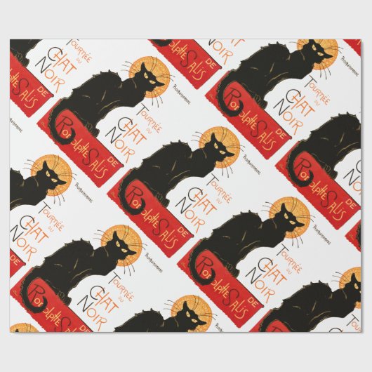 Steinlen Black Cat Classic Frans kunstwerk Cadeaupapier (Vlak)